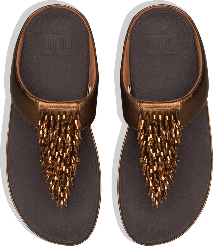 Rumba Beaded Fringe Wedge Sandal - Image 6
