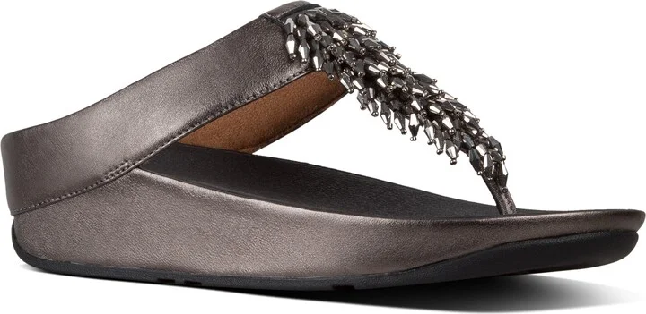 Rumba Beaded Fringe Wedge Sandal
