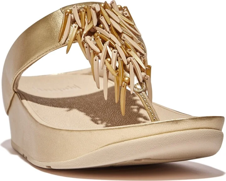 Rumba Beaded Wedge Flip Flop
