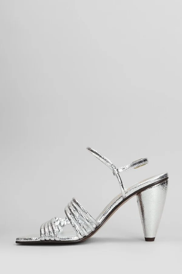 Rumba Sandals In Silver Leather - Image 3