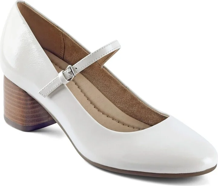 Rumer Womens Block Heel Patent Leather Mary Jane Heels