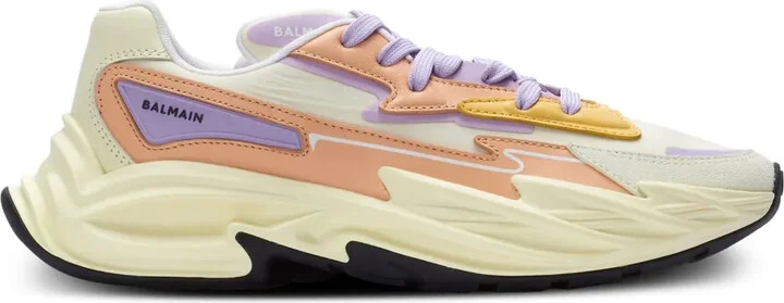 Run-Row panelled leather trainers