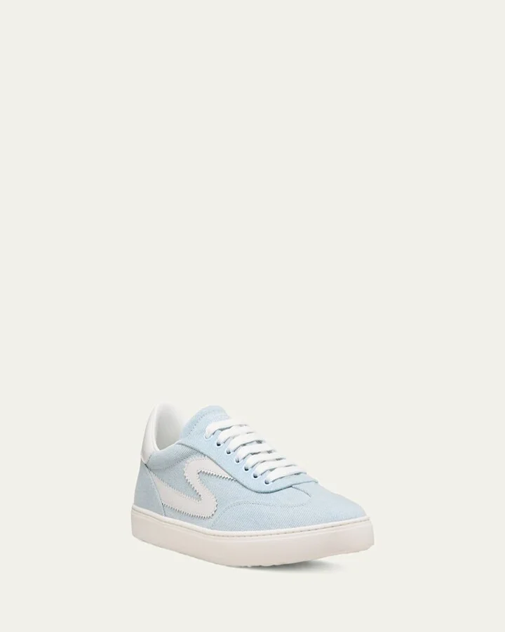 Runaround Denim Leather Low-Top Sneakers - Image 2
