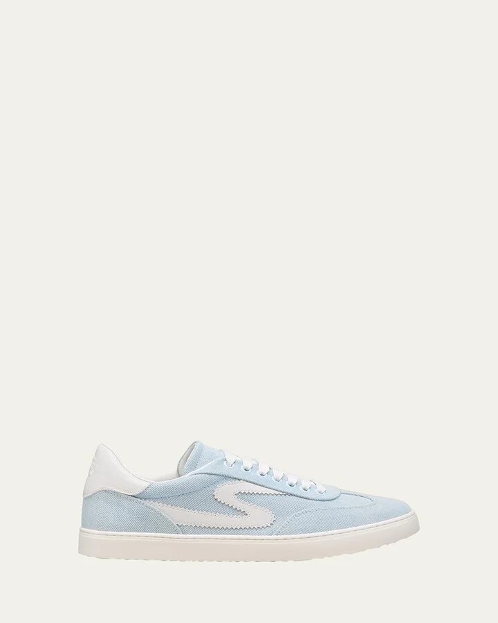 Runaround Denim Leather Low-Top Sneakers