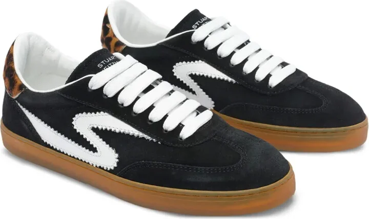 Runaround suede leather leopard-print detail sneakers - Image 2