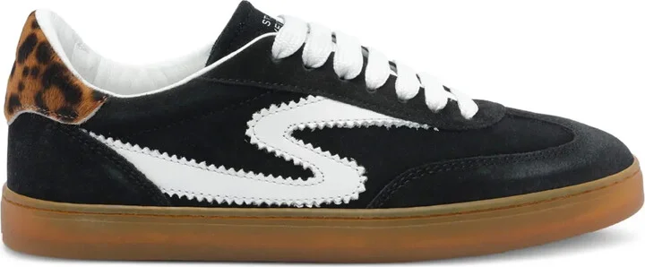 Runaround suede leather leopard-print detail sneakers