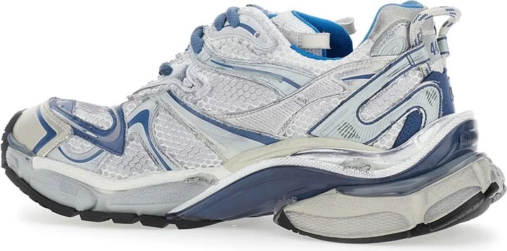 'runner 2.0' Light Blue Low Top Sneakers With Runner Logo In Tech Fabric Man - Image 3