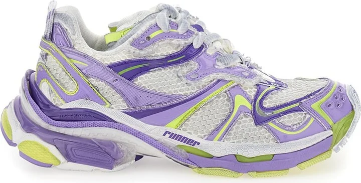 'runner 2.0' Multicolor Low Top Sneakers With Runner Logo In Mesh And Polyurethane Woman