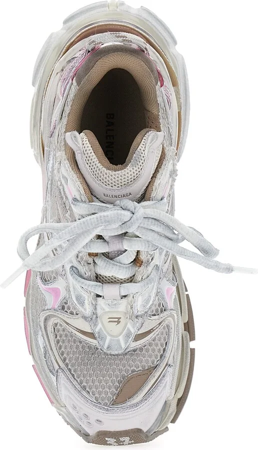'runner 2.0' Multicolor Low Top Sneakers With Runner Logo In Tech Fabric Woman - Image 4