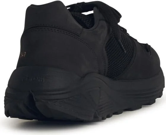 'runner' Black Leather Blend Sneakers - Image 3