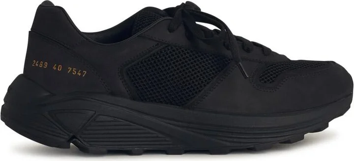 'runner' Black Leather Blend Sneakers