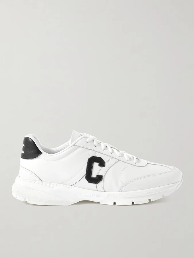 Runner CR-02 Logo-Appliquéd Leather Sneakers