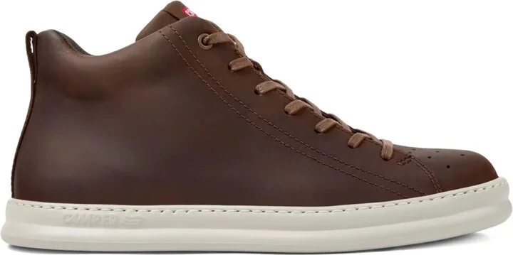 Runner lace-up leather sneakers