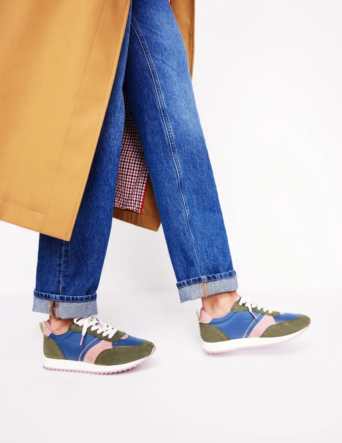 Runner Sneakers, Blue Colourblock - Image 2