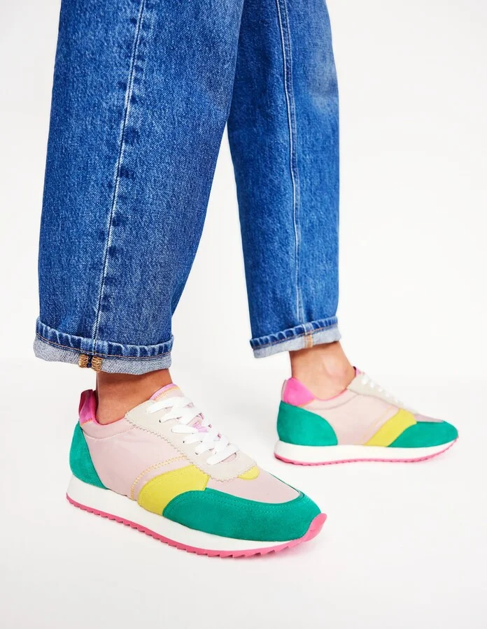 Runner Sneakers, Blue Colourblock - Image 3