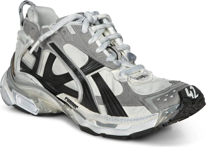 Runner Sneakers White-black-grey - Image 2