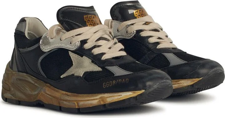 'running Dad' Black Leather Blend Sneakers - Image 2