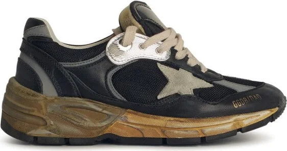 'Running Dad' Black Leather Blend Sneakers