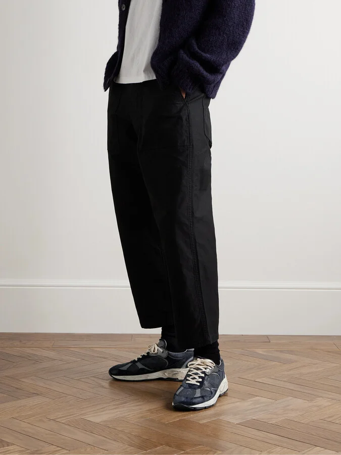 Running Dad Distressed Scuba and Leather-Trimmed Mesh and Suede Sneakers - Image 2