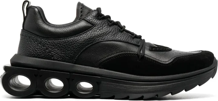 Running leather sneakers