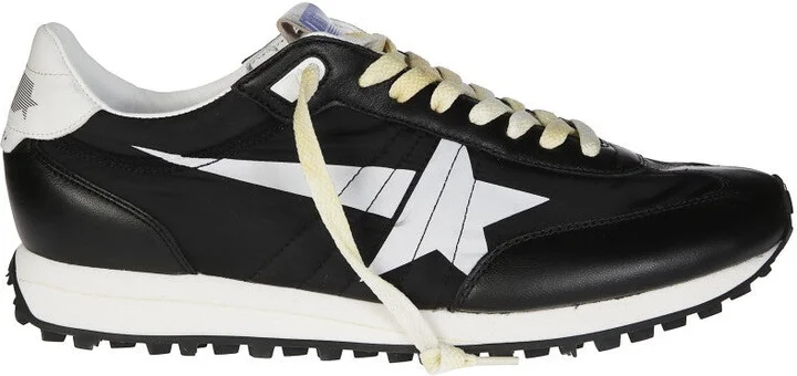 Running Marathon Black Leather Sneakers