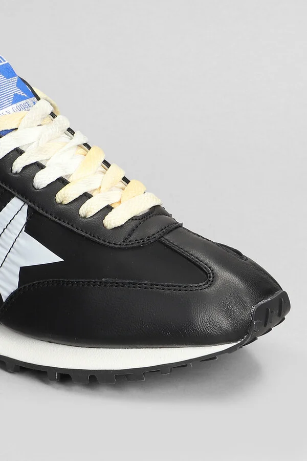 Running Marathon Sneakers In Black Leather And Fabric - Image 5
