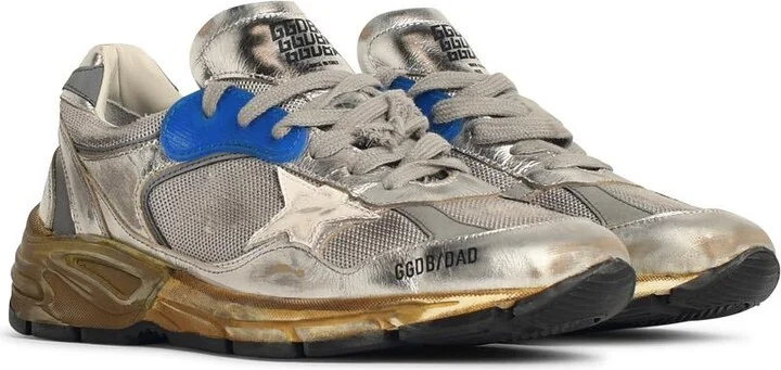 'running' Silver Leather Sneakers - Image 2