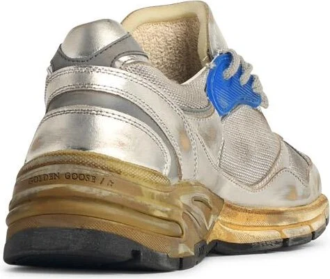'running' Silver Leather Sneakers - Image 3