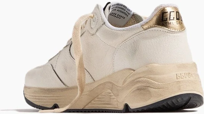 Running Sneaker in White/Silver/Gold - Image 3