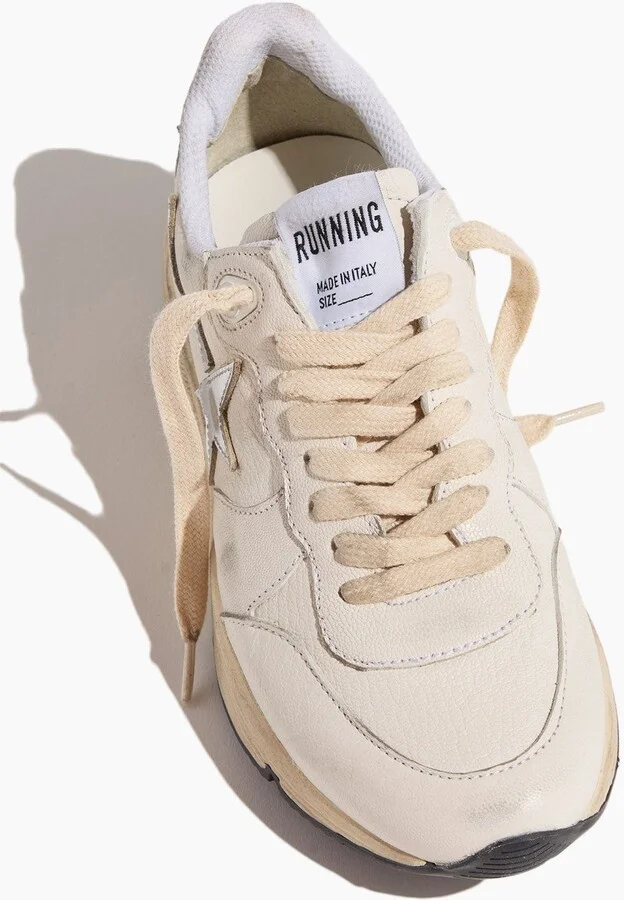 Running Sneaker in White/Silver/Gold - Image 4