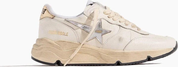 Running Sneaker in White/Silver/Gold