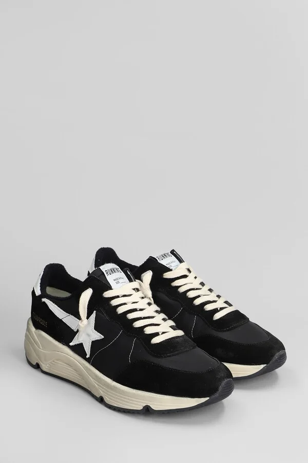 Running Sneakers In Black Suede And Fabric - Image 2