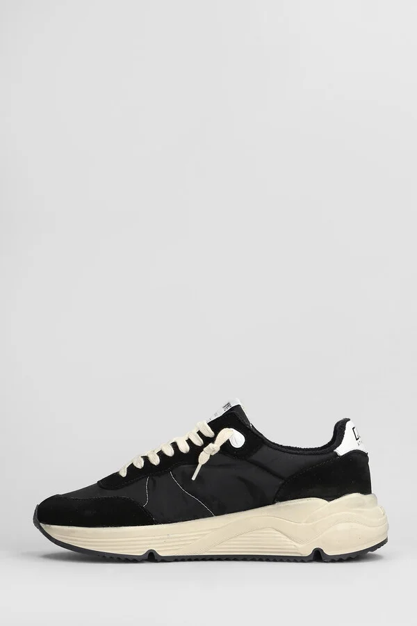 Running Sneakers In Black Suede And Fabric - Image 3