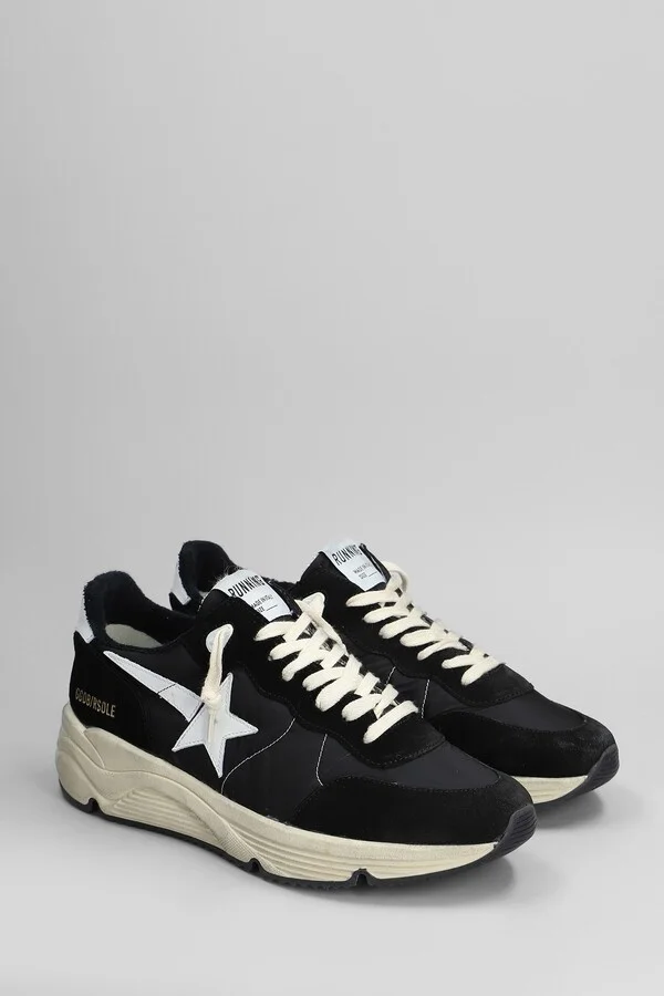 Running Sneakers In Black Suede And Fabric - Image 2