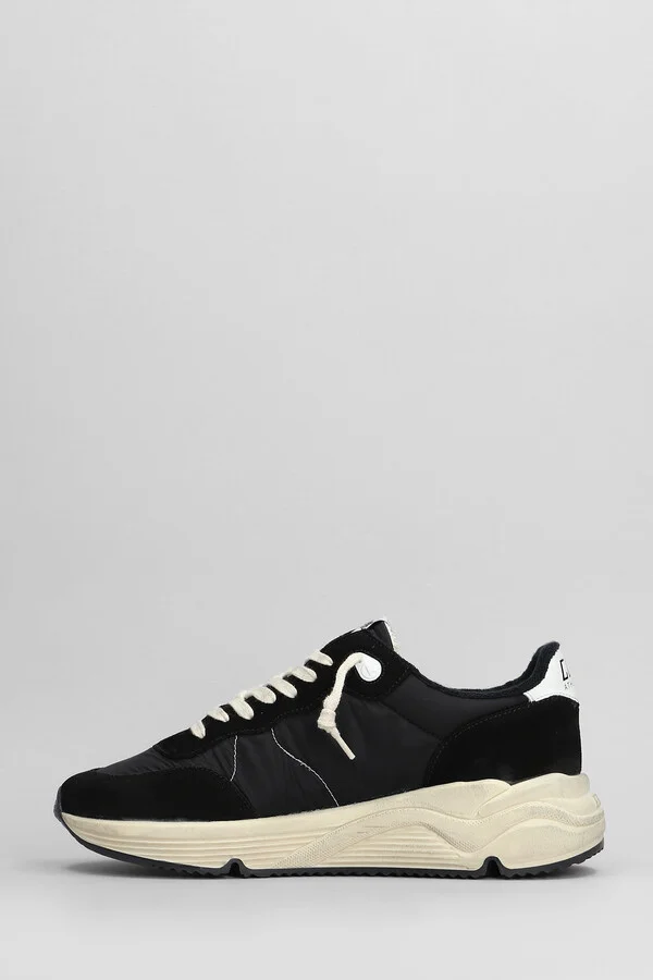 Running Sneakers In Black Suede And Fabric - Image 3