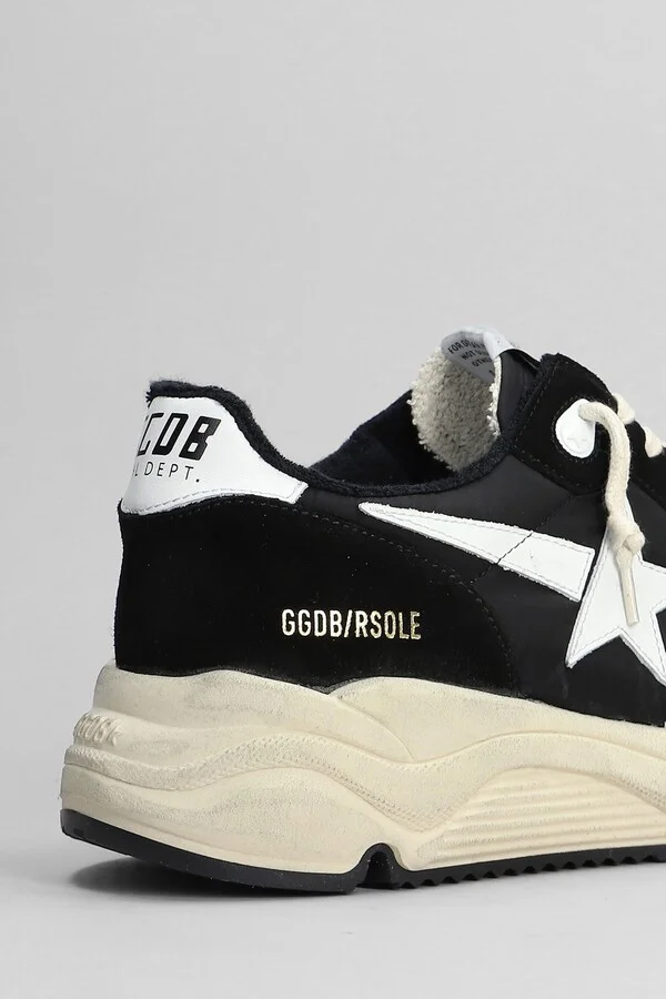 Running Sneakers In Black Suede And Fabric - Image 5