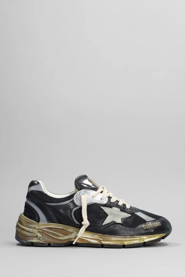Running Sneakers In Black Synthetic Fibers