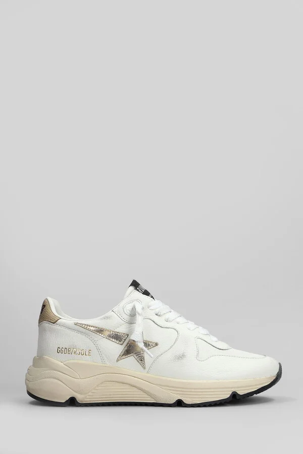 Running Sneakers In White Leather