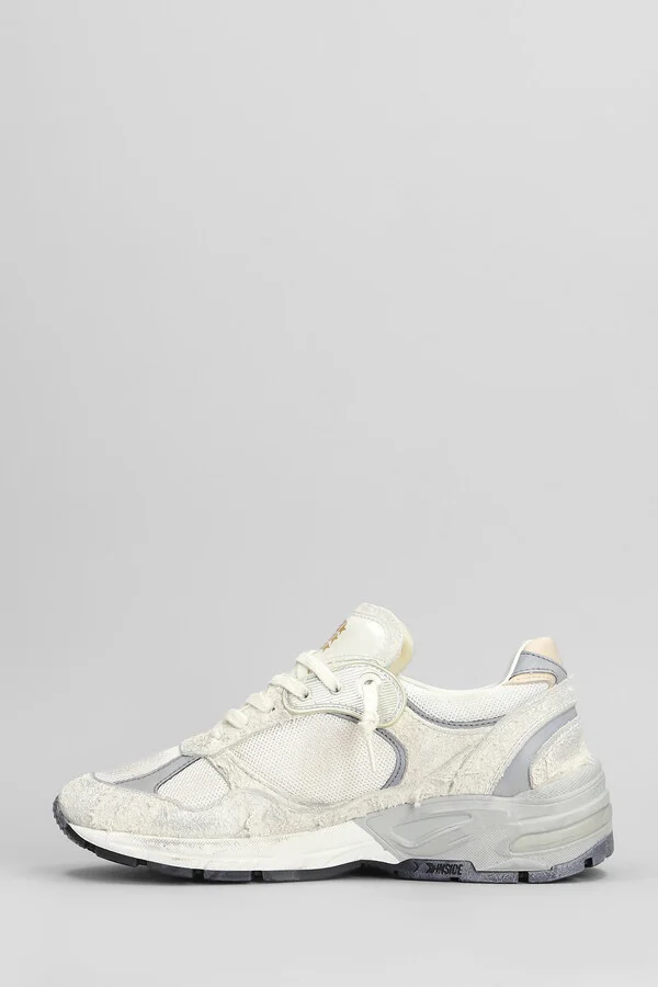 Running Sneakers In White Suede And Fabric - Image 3