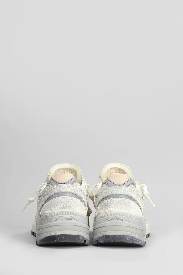 Running Sneakers In White Suede And Fabric - Image 4