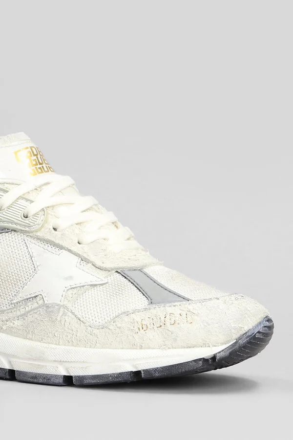 Running Sneakers In White Suede And Fabric - Image 5