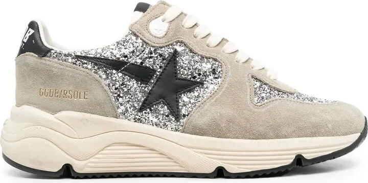 Running Sole glitter-embellished sneakers