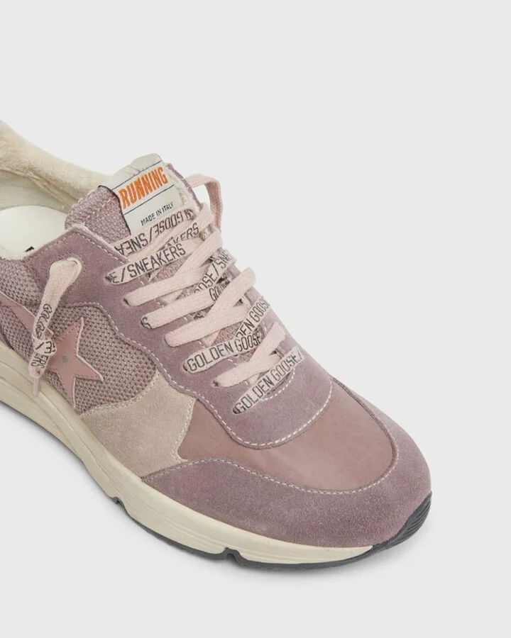 Running Sole Mixed Leather Sneakers - Image 2