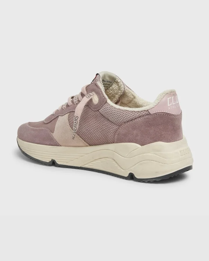 Running Sole Mixed Leather Sneakers - Image 3