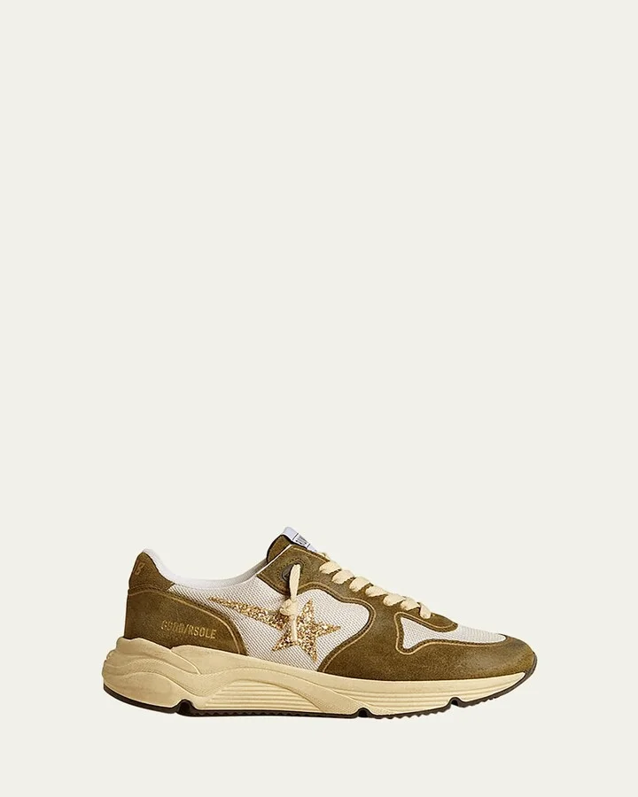 Running Sole Suede and Mesh Sneakers