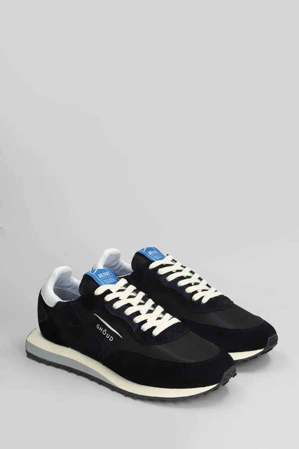 Rush Low Sneakers In Black Suede And Fabric - Image 2