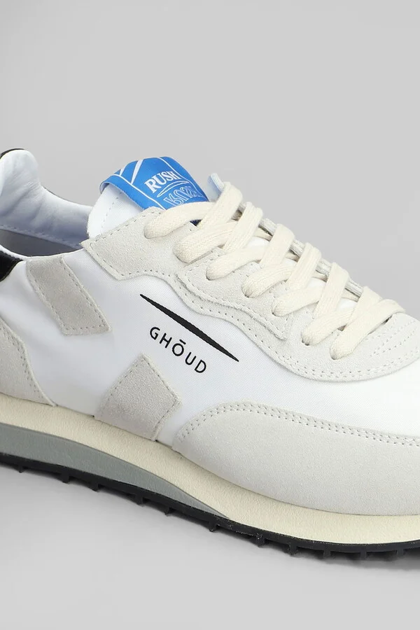 Rush Low Sneakers In White Suede And Fabric - Image 5