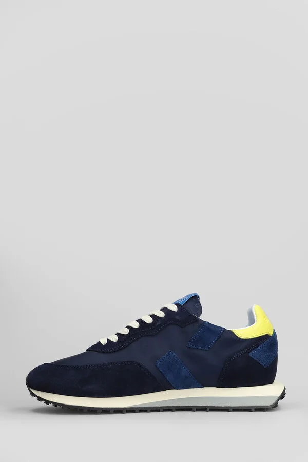 Rush Sneakers In Blue Suede And Fabric - Image 3