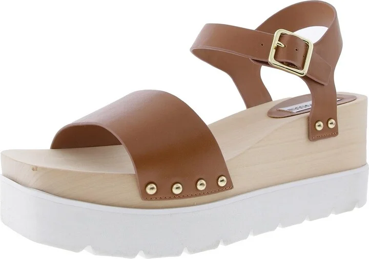 Rush Womens Adjustable Faux Leather Platform Sandals