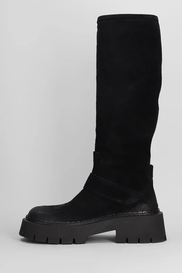 Rust 101 Low Heels Boots In Black Suede - Image 3